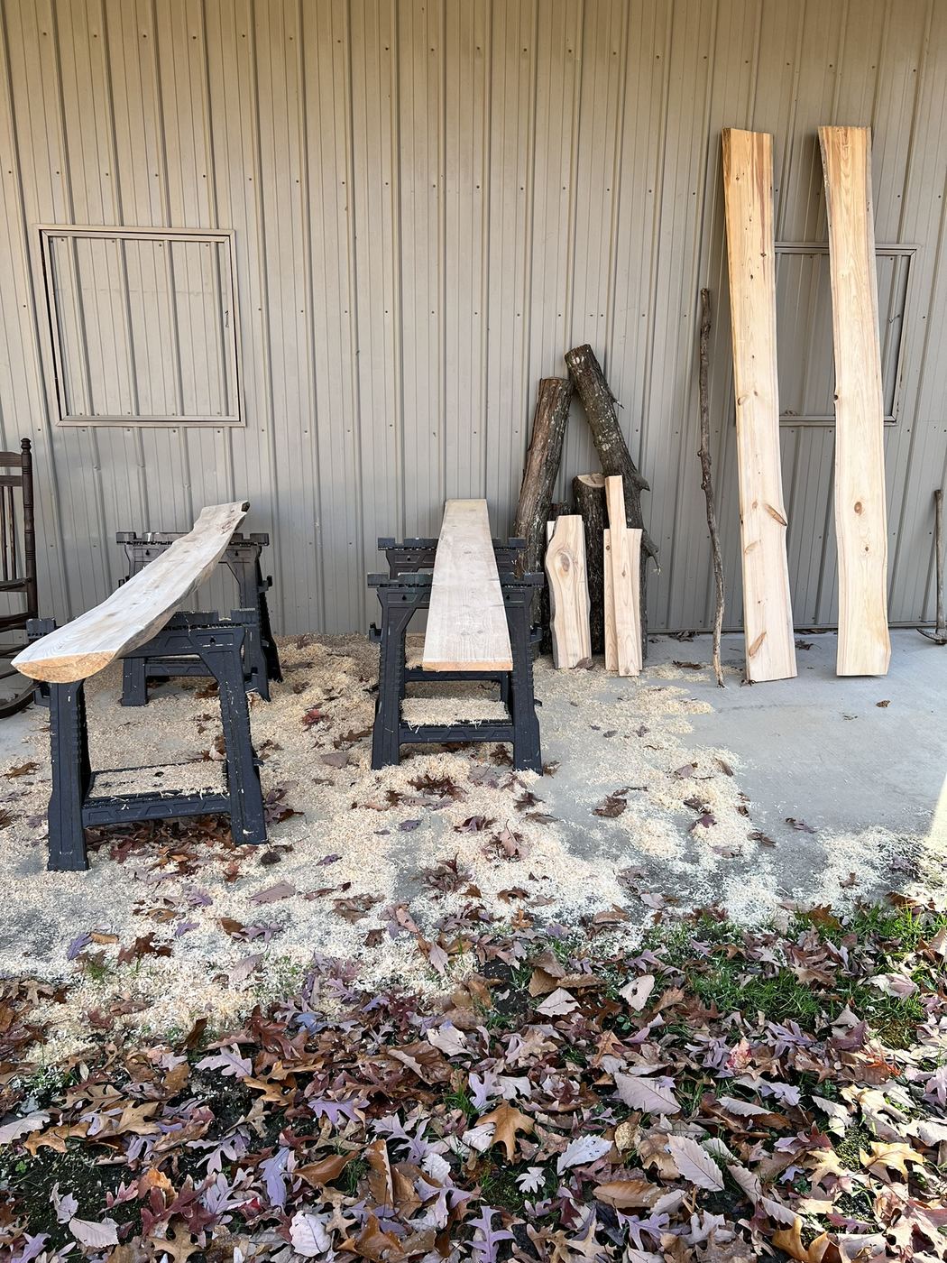 Boards staged — Live Edge Oak Co