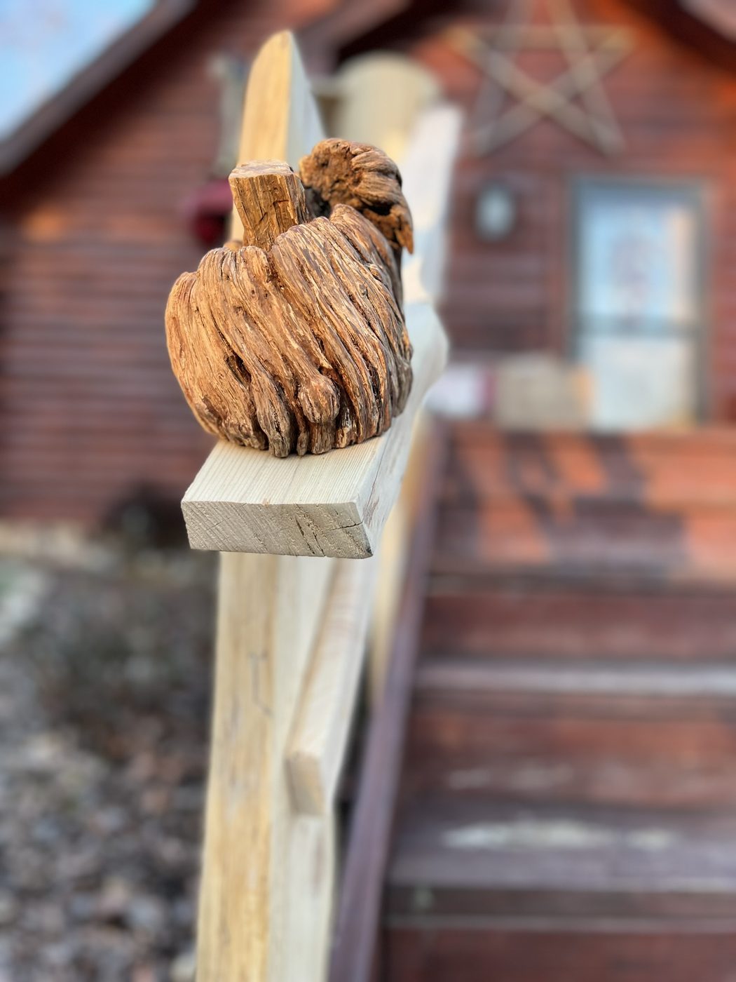 Carved post top — Live Edge Oak Co