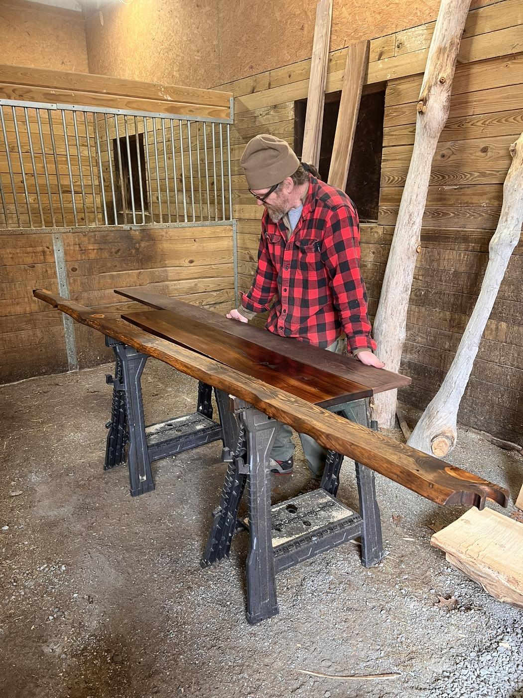 Finishing a long slab — Live Edge Oak Co
