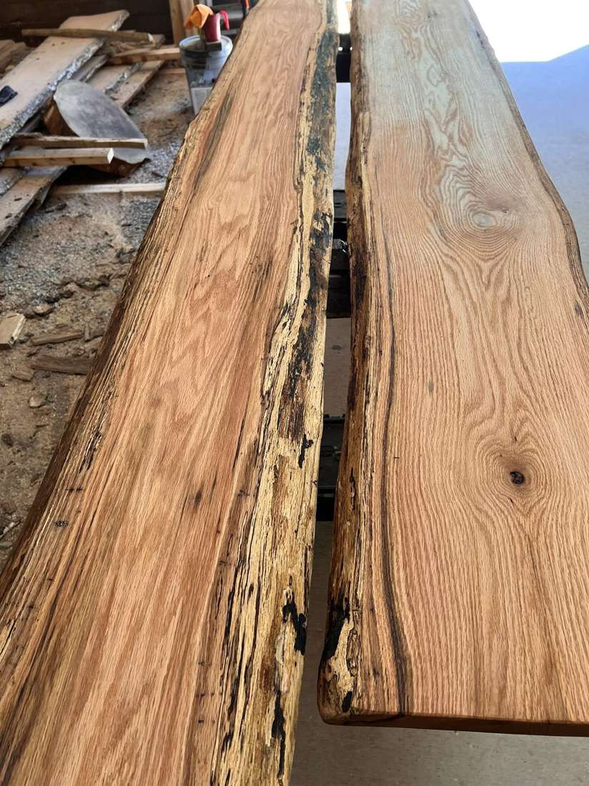 Paired oak slabs — Live Edge Oak Co